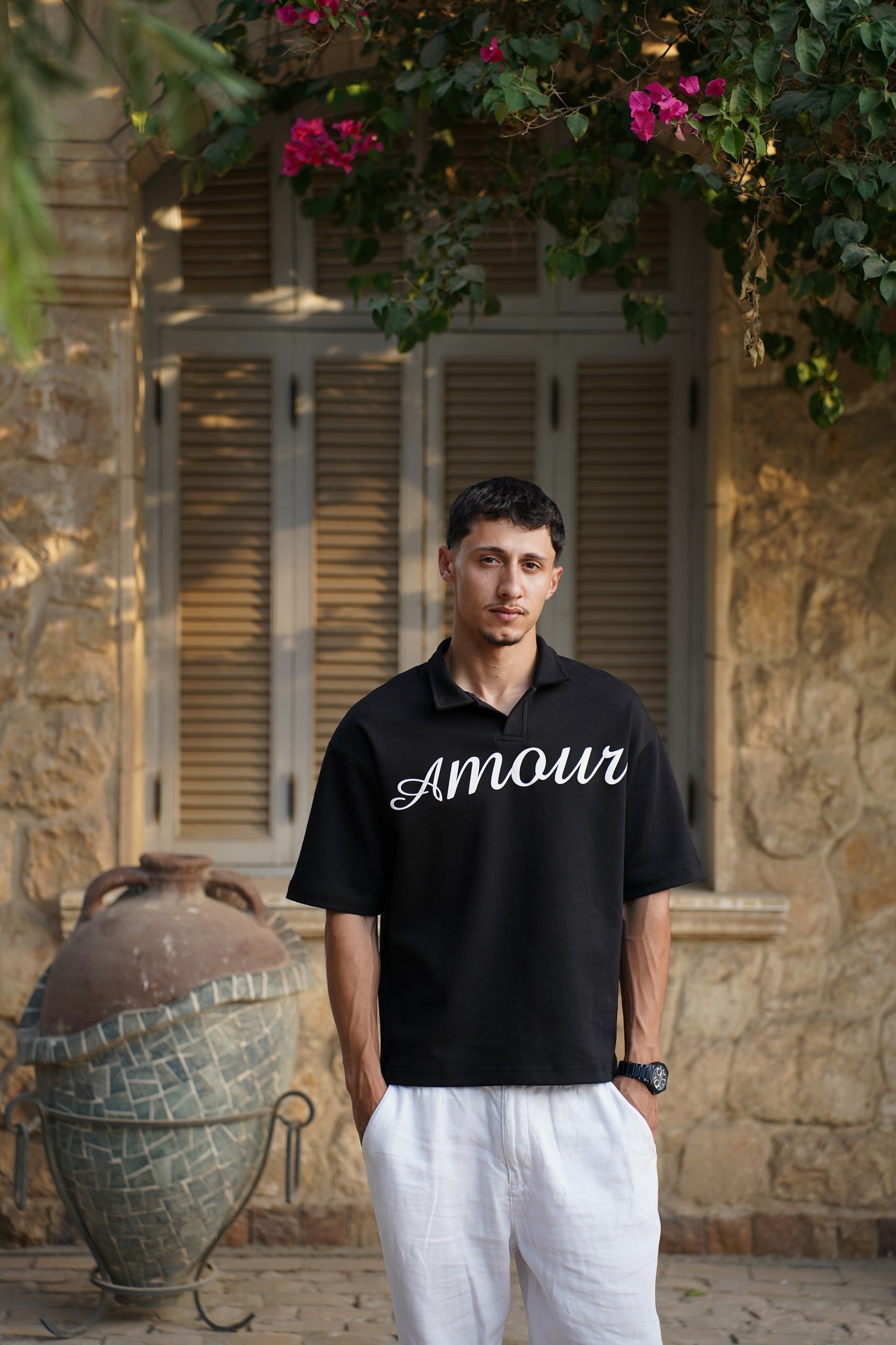AMOUR BLACK POLO SHIRT