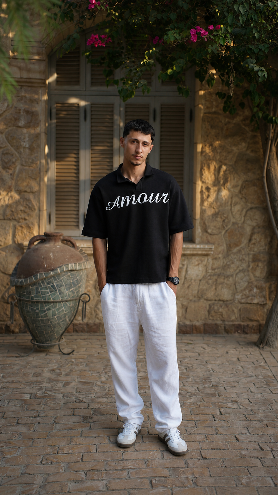 AMOUR BLACK POLO SHIRT