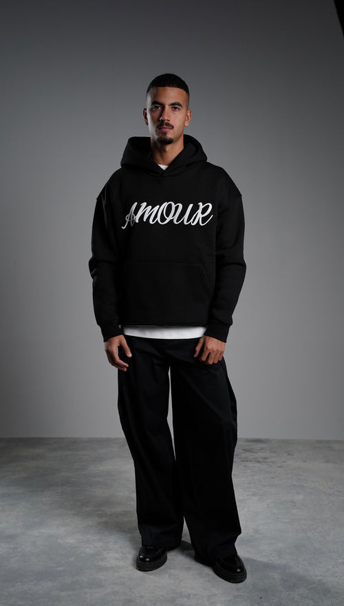 BLACK HOODIE AMOUR