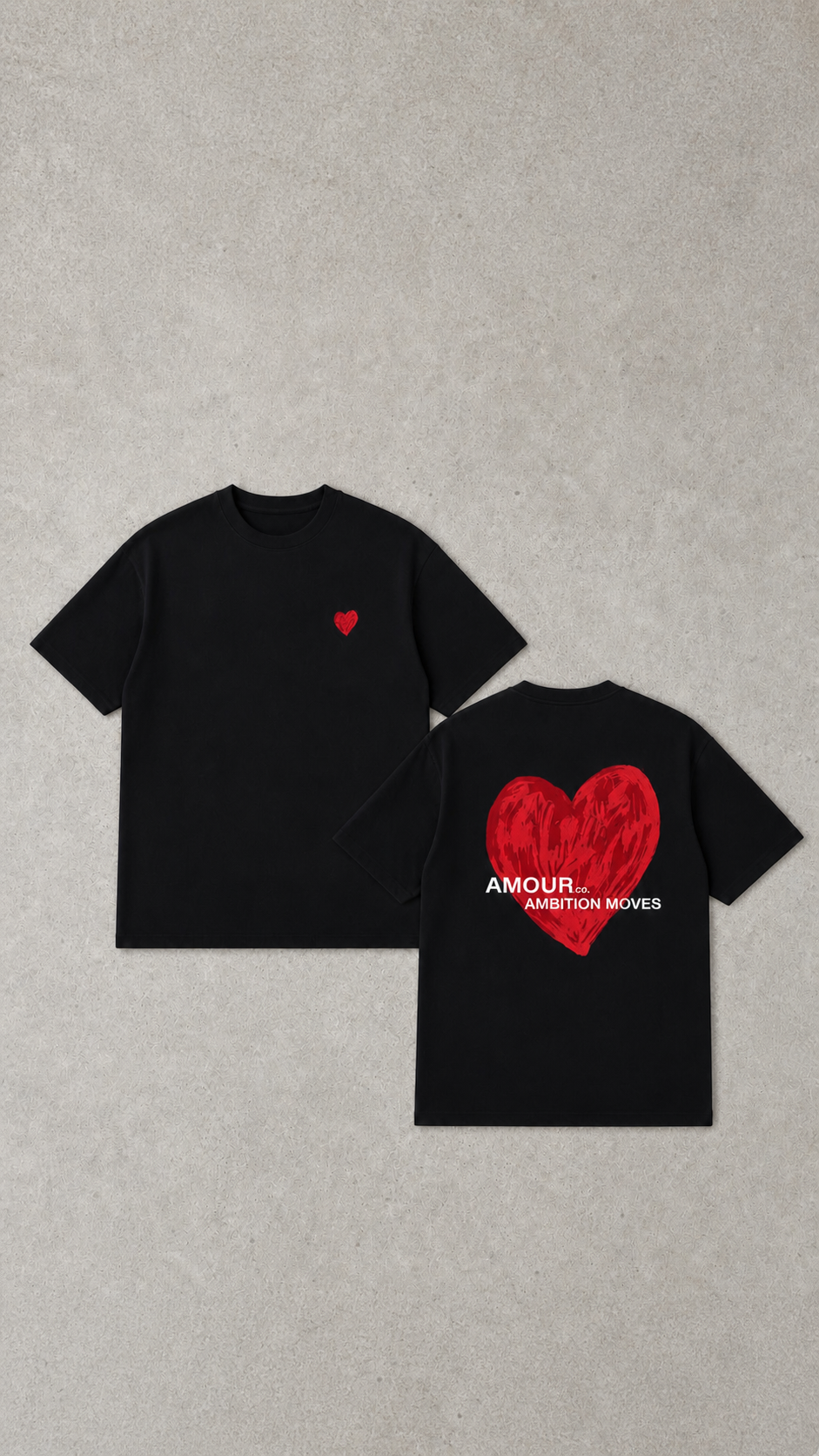 BLACK TEE HEART