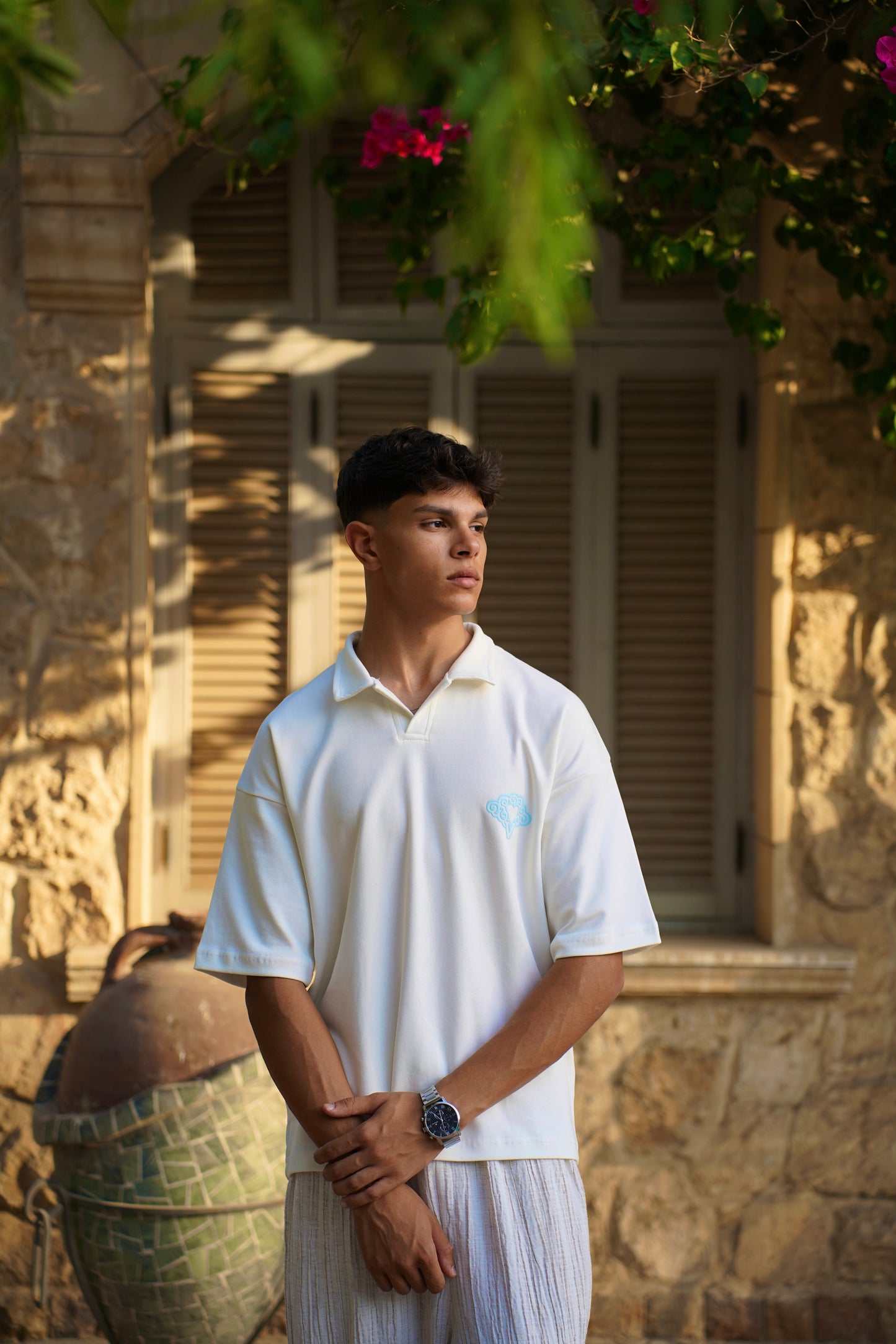 WHITE POLO SHIRT (V)