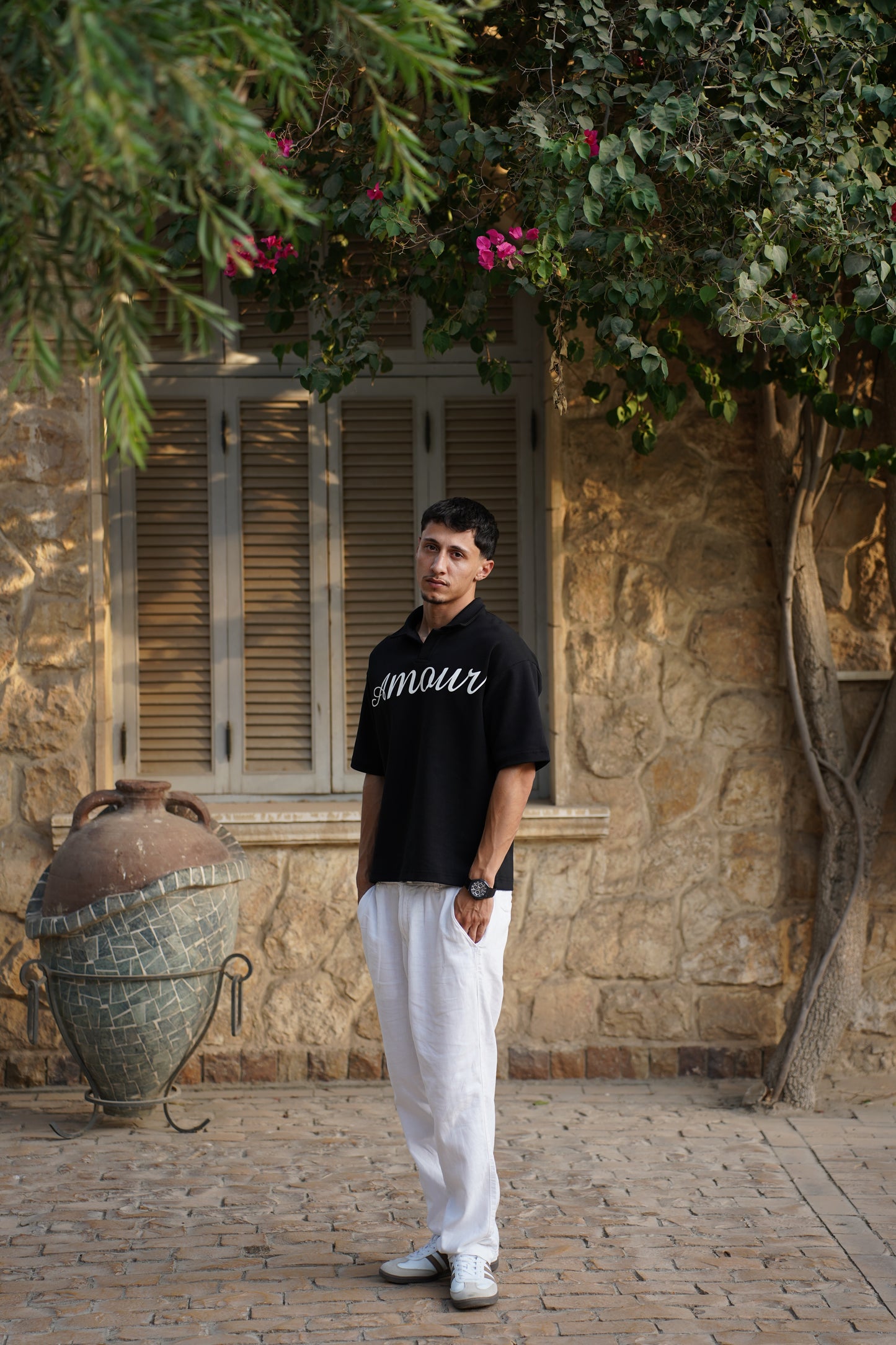 AMOUR BLACK POLO SHIRT