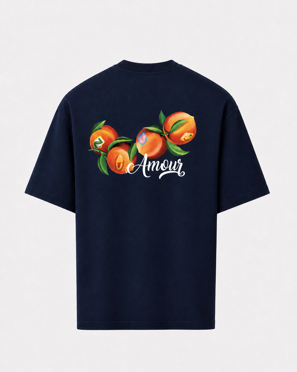Navy tee peach