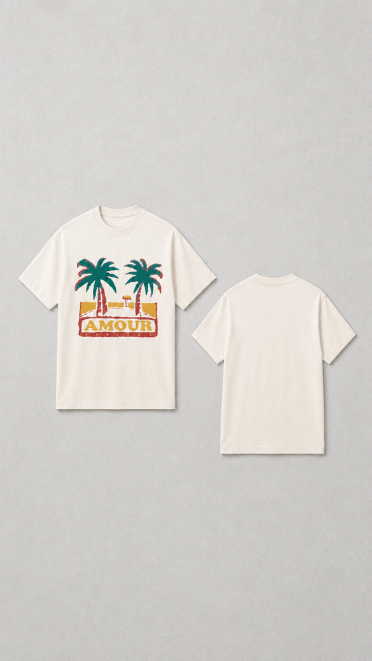 OFF WHITE TEE PALM TREE
