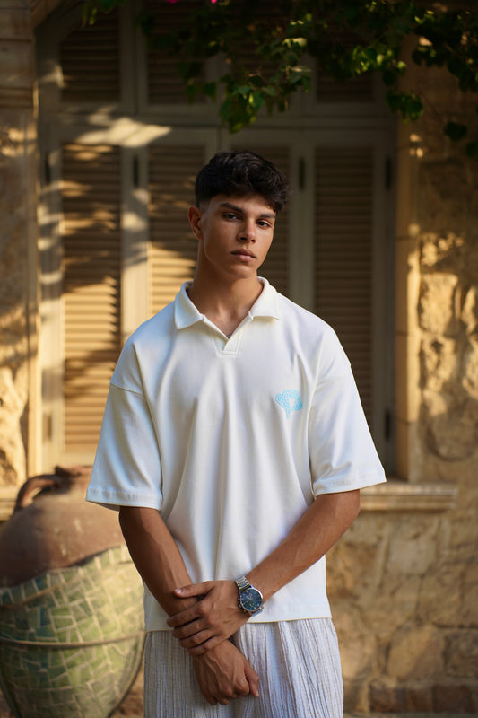 WHITE POLO SHIRT (V)